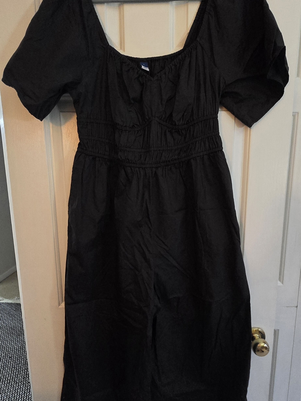 Old Navy Black Puff Sleeve Jumpsuit